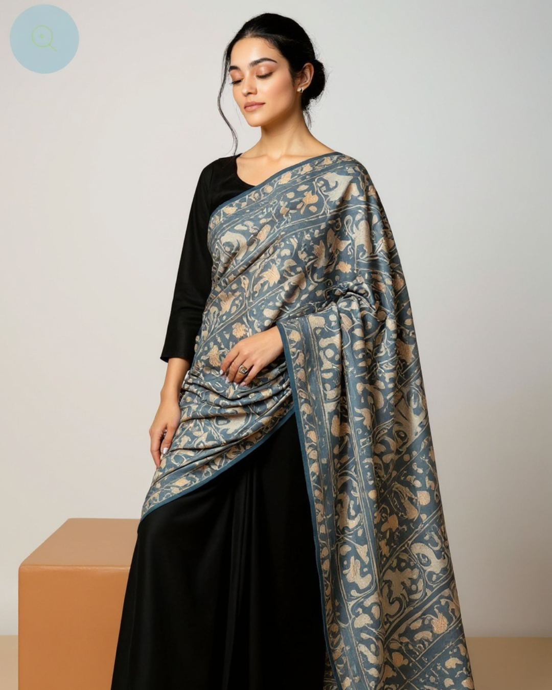 Grey Embroidered Shawl