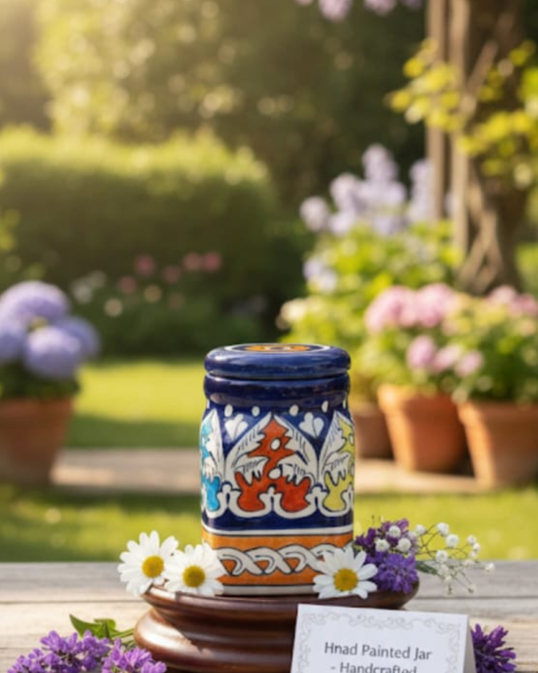 Hand painted jar