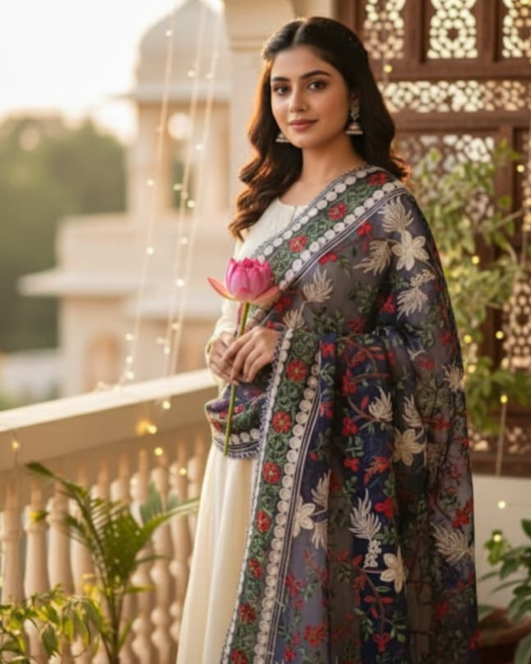 Multicolor Embroidered Shawl