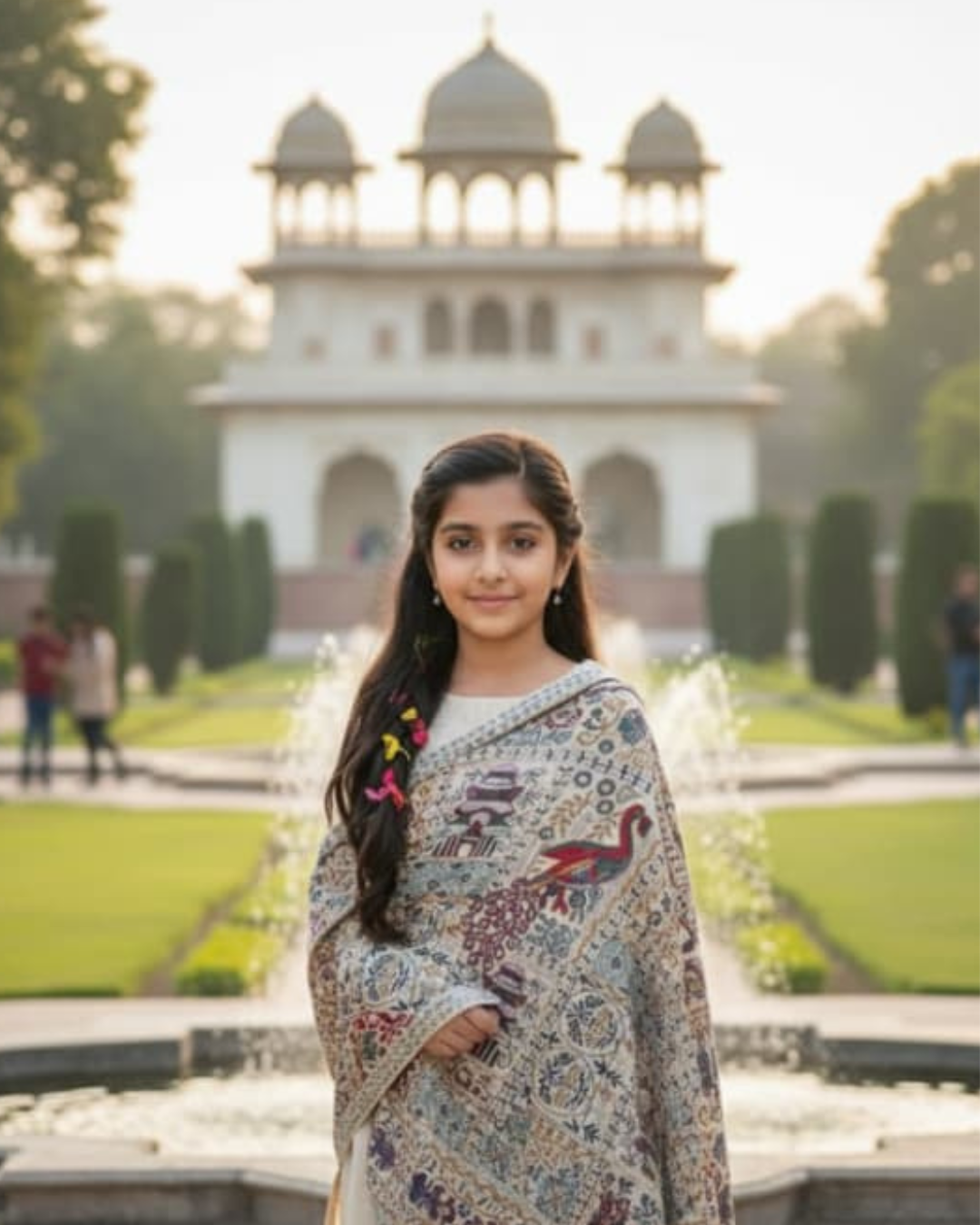 Grey Embroidered Shawl