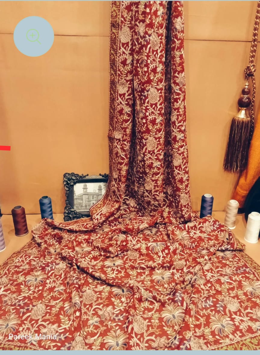 Maroon Embroidered Shawls