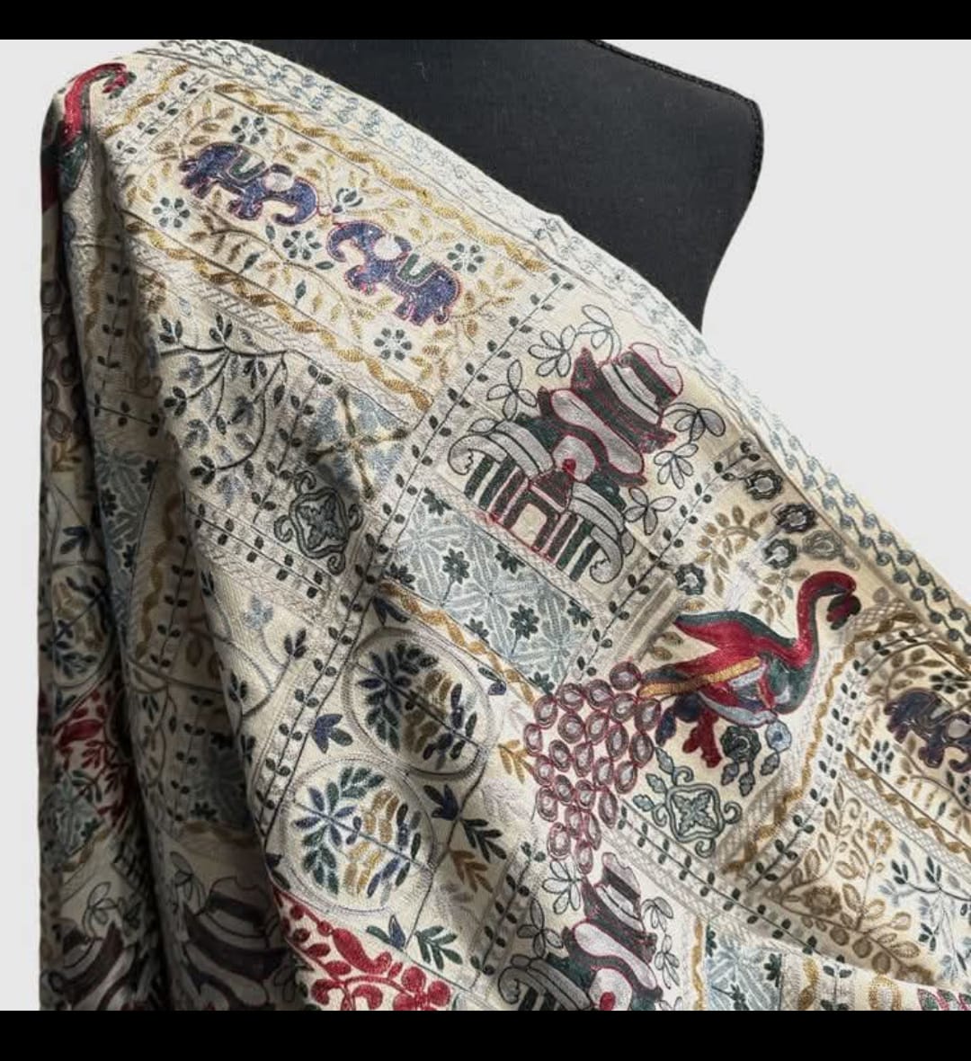 Grey Embroidered Shawl