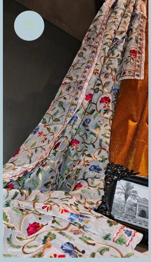 White Embroidered Shawl